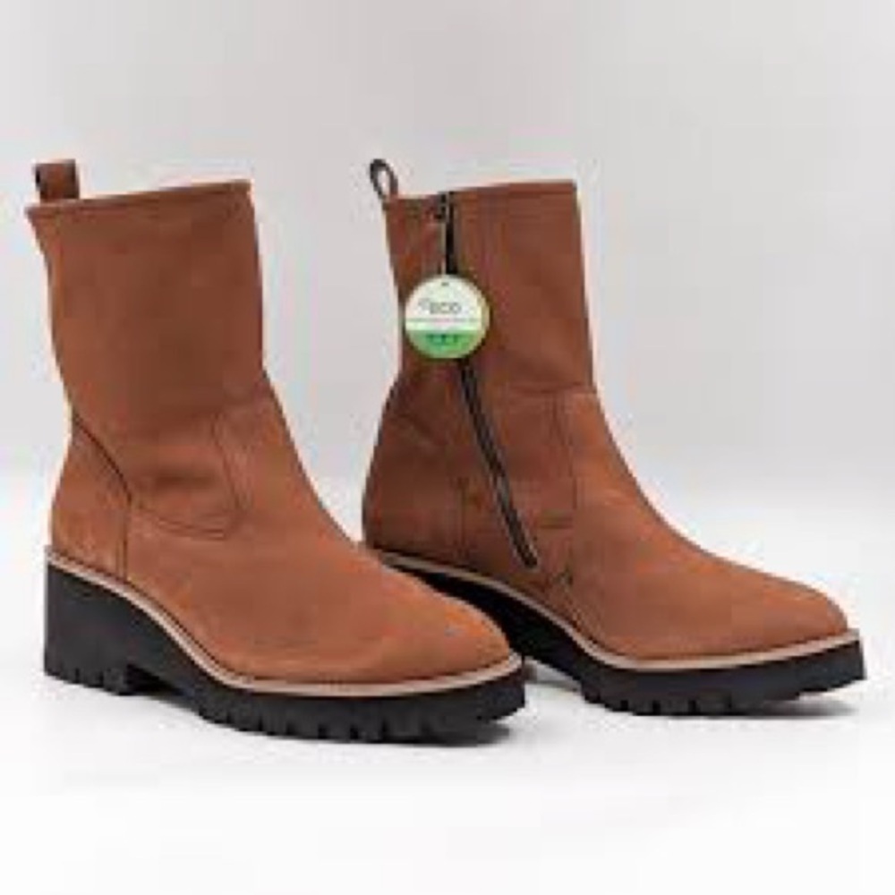 PAUL GREEN WOMEN NEWBURY BROWN‎ GRAIN NUBUCK COMBAT BOOTS SIZE US 9.5  Handmade